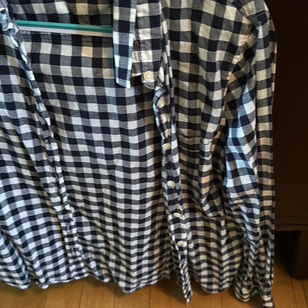 J. Crew Black and White Gingham Button-Down Shirt